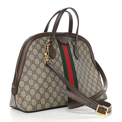 Gucci GG Supreme Monogram Web Medium Ophidia Top Handle Dome Bag Brown 3 of 9
