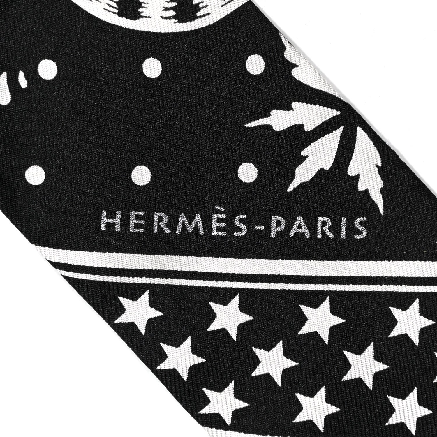 Hermes Silk Les Leopards Twilly Black White 5 of 5