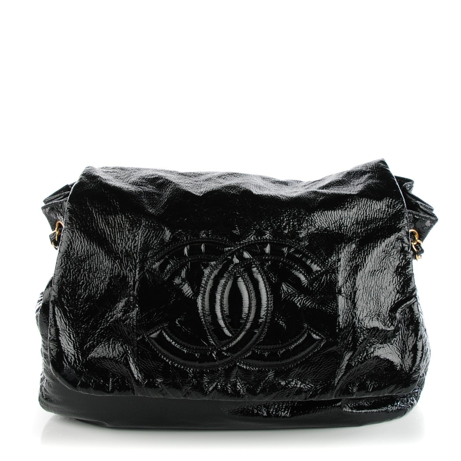Chanel Vinyl XL Rock and Chain Flap Black 1 of 8