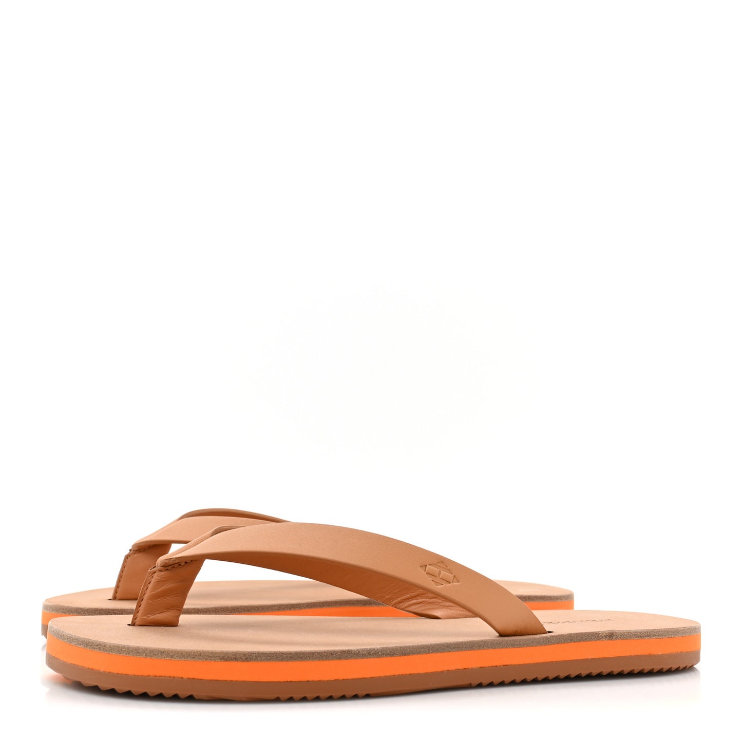 Calfskin Summer Thong Sandals 35 Naturel