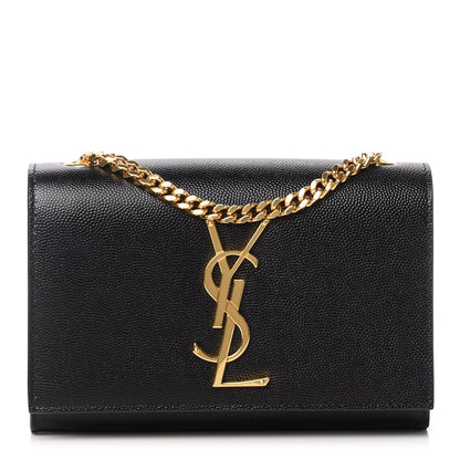 Saint Laurent Grain De Poudre Small Monogram Kate Satchel Black 1 of 10