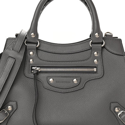 Balenciaga Grained Calfskin Neo Classic Silver Hardware S City Dark Grey 6 of 10