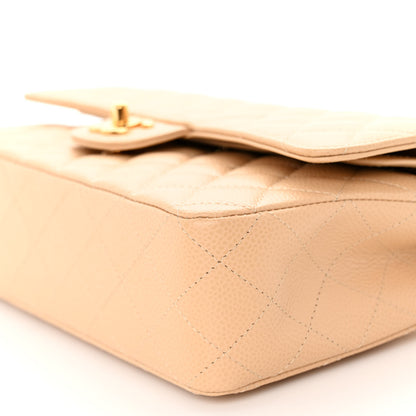 Chanel Caviar Quilted Medium Double Flap Beige 10 of 10