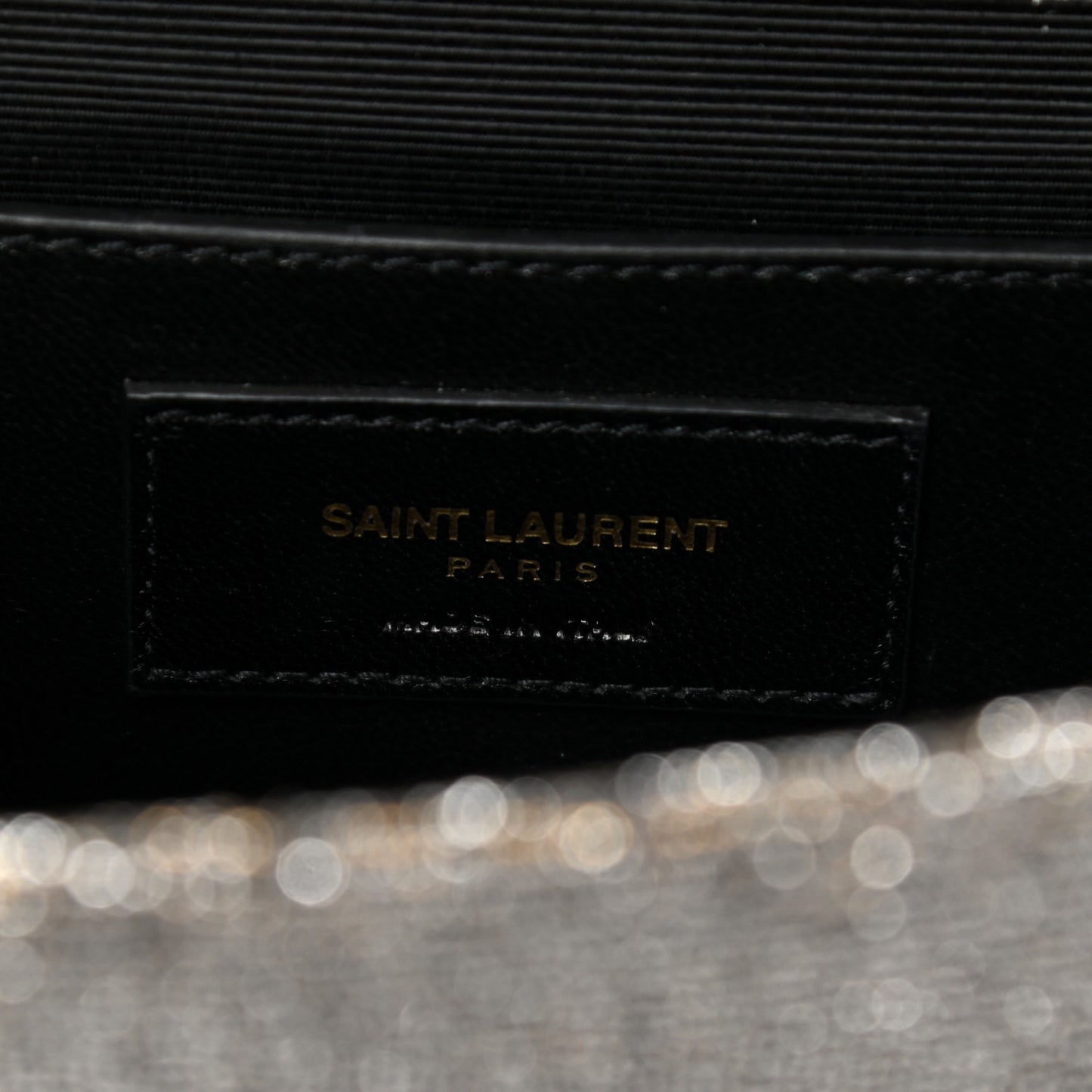 Metallic Canvas Woven Classic Monogram Kate Tassel Clutch Silver Gold