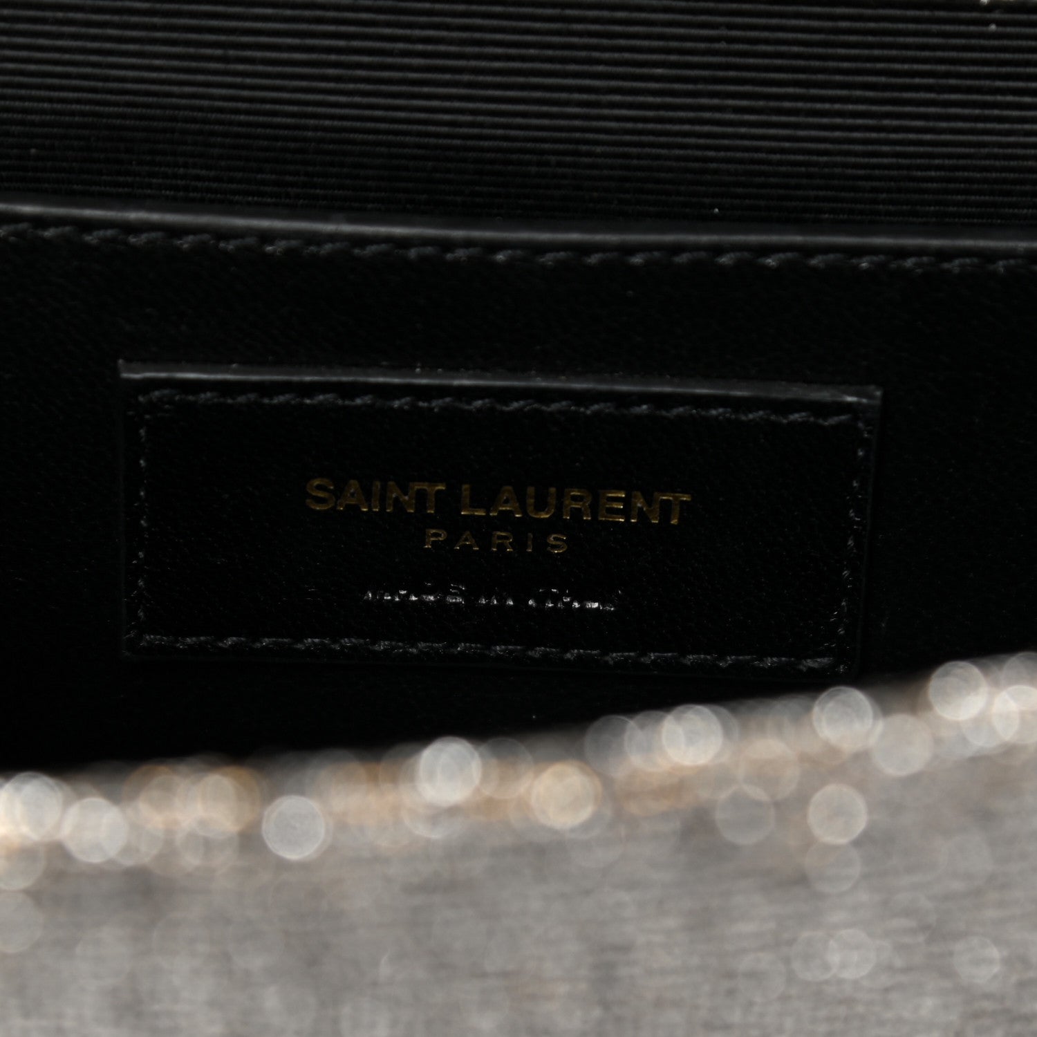 Saint Laurent Metallic Canvas Woven Classic Monogram Kate Tassel Clutch Silver Gold 6 of 6