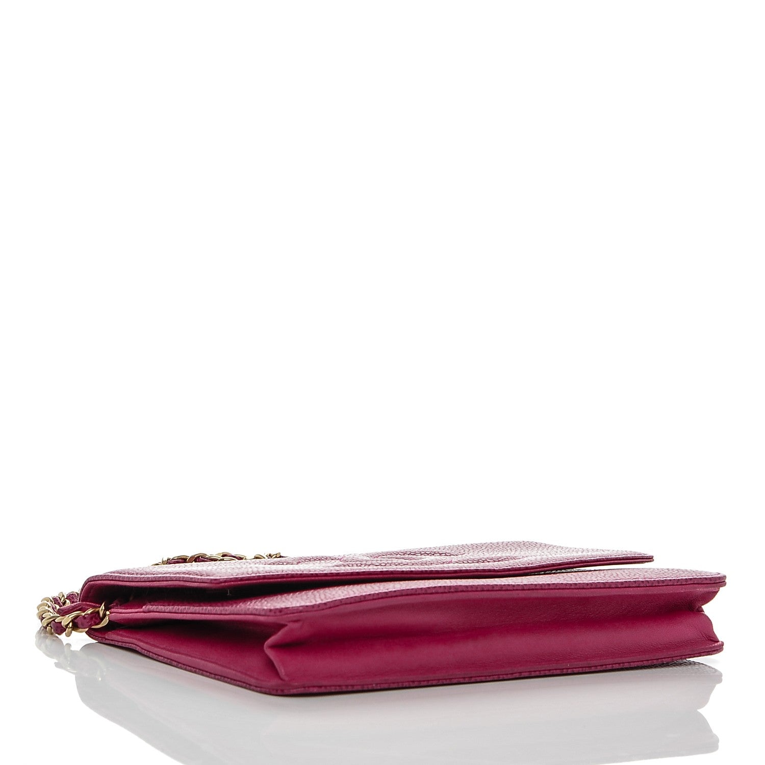 Chanel Caviar Timeless CC Wallet On Chain WOC Dark Fuchsia 4 of 9