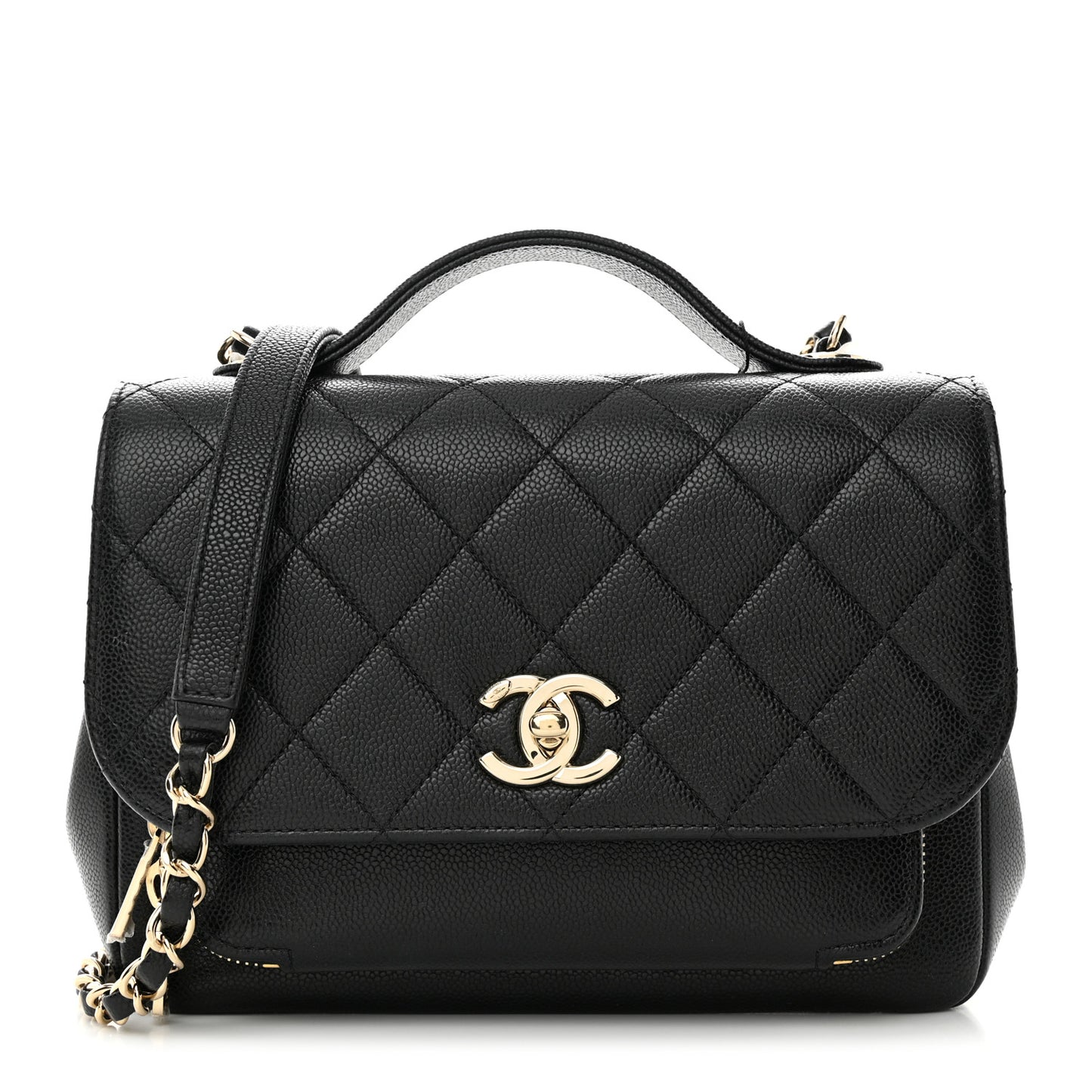 Caviar Quilted Medium Business Affinity Flap Black