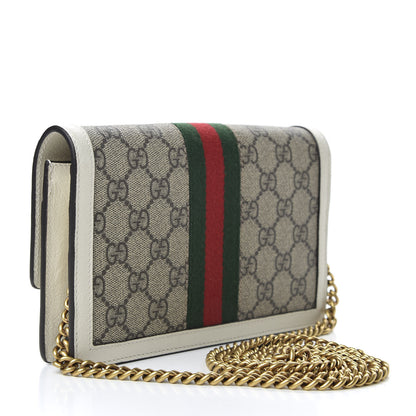 Gucci GG Supreme Monogram Web Queen Margaret Chain Wallet White 3 of 10