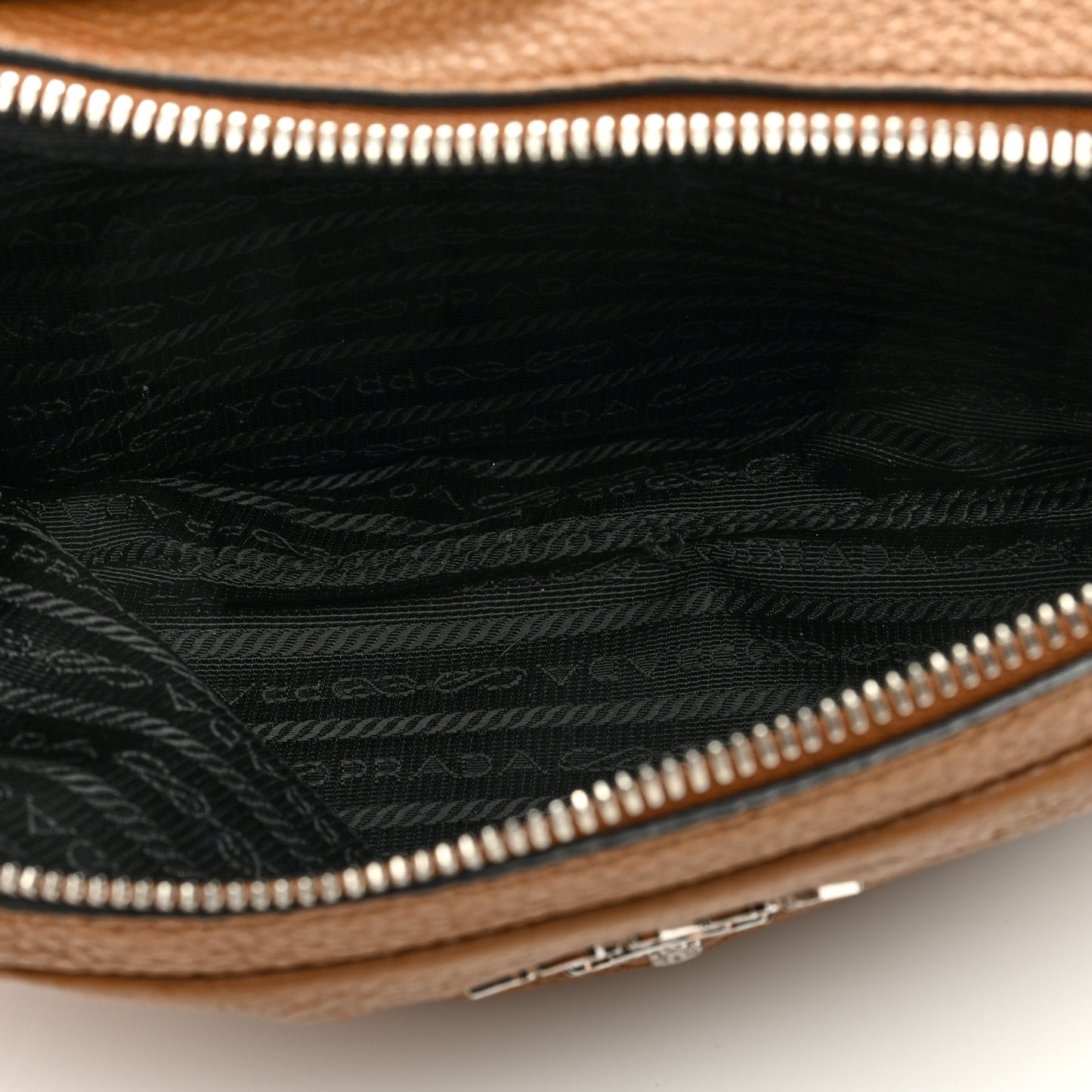 Vitello Daino Soft Medium Double Zip Shoulder Bag Caramel