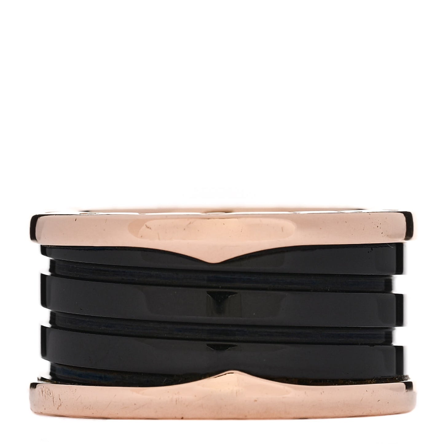 18K Rose Gold Black Ceramic B.Zero1 Four-Band Ring 57 8