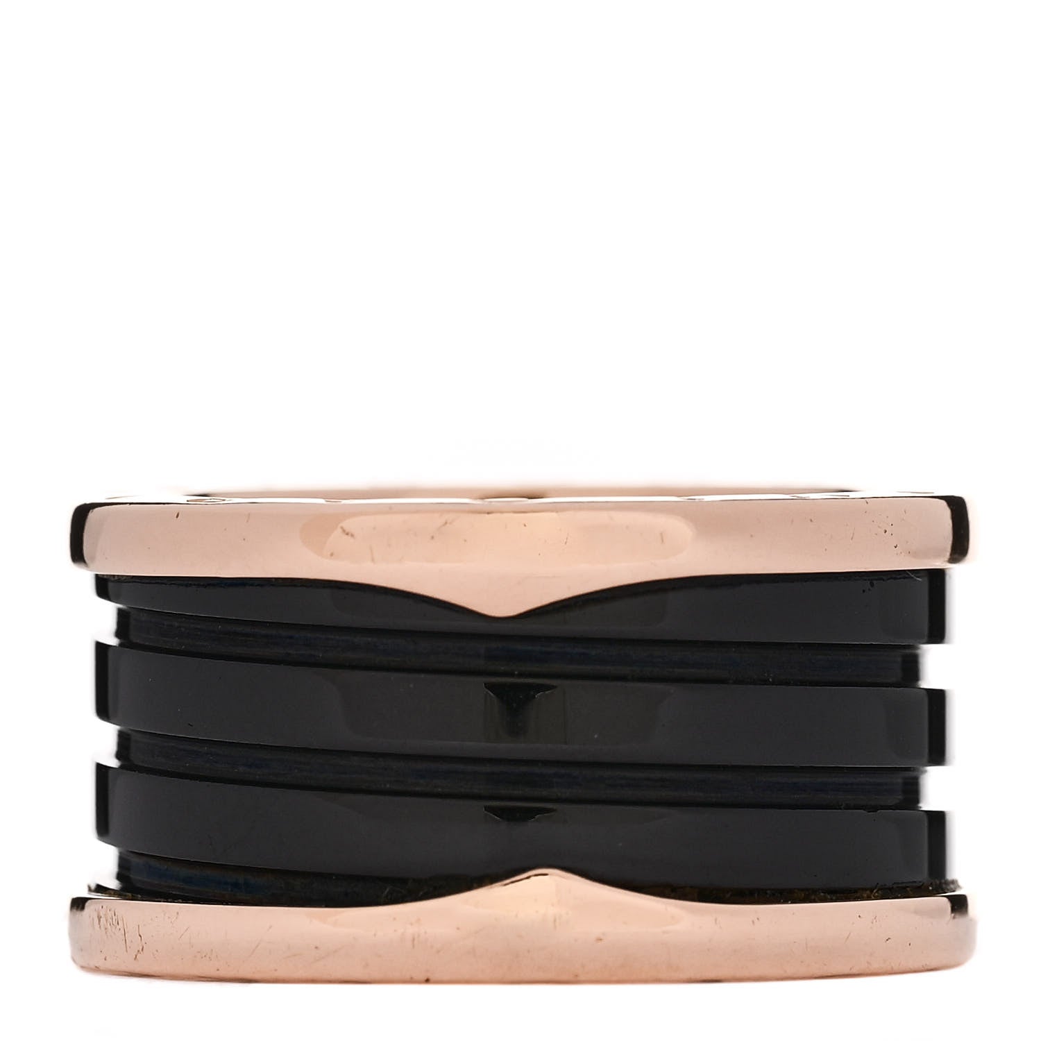 Bulgari 18K Rose Gold Black Ceramic B.Zero1 Four-Band Ring 57 8 1 of 5
