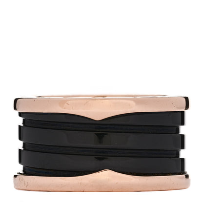 Bulgari 18K Rose Gold Black Ceramic B.Zero1 Four-Band Ring 57 8 1 of 5