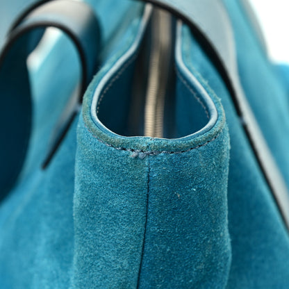 Burberry Suede Classic Check Shoulder Bag Blue 21 of 24