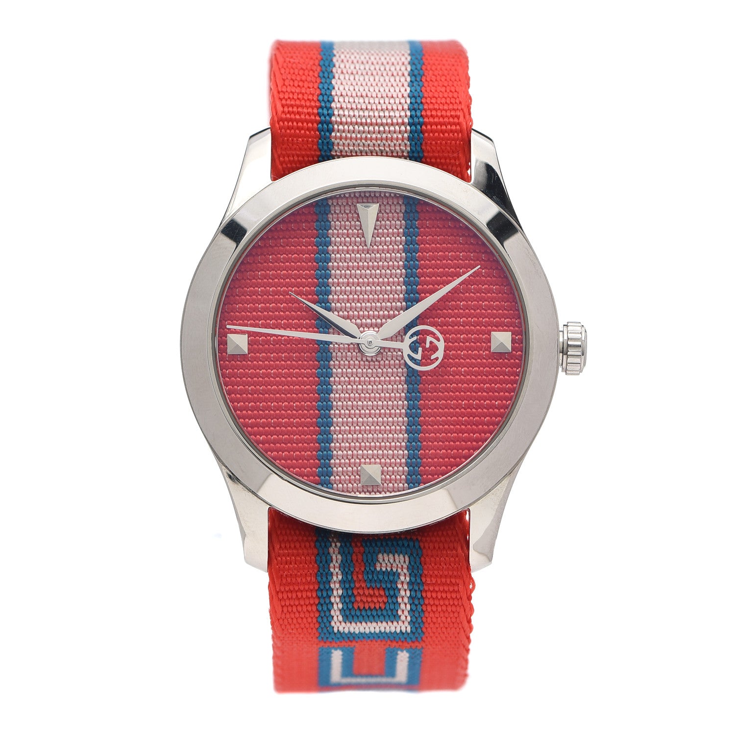 Gucci Stainless Steel Nylon 38mm G-Timeless Web Quartz Watch Red 1 of 5