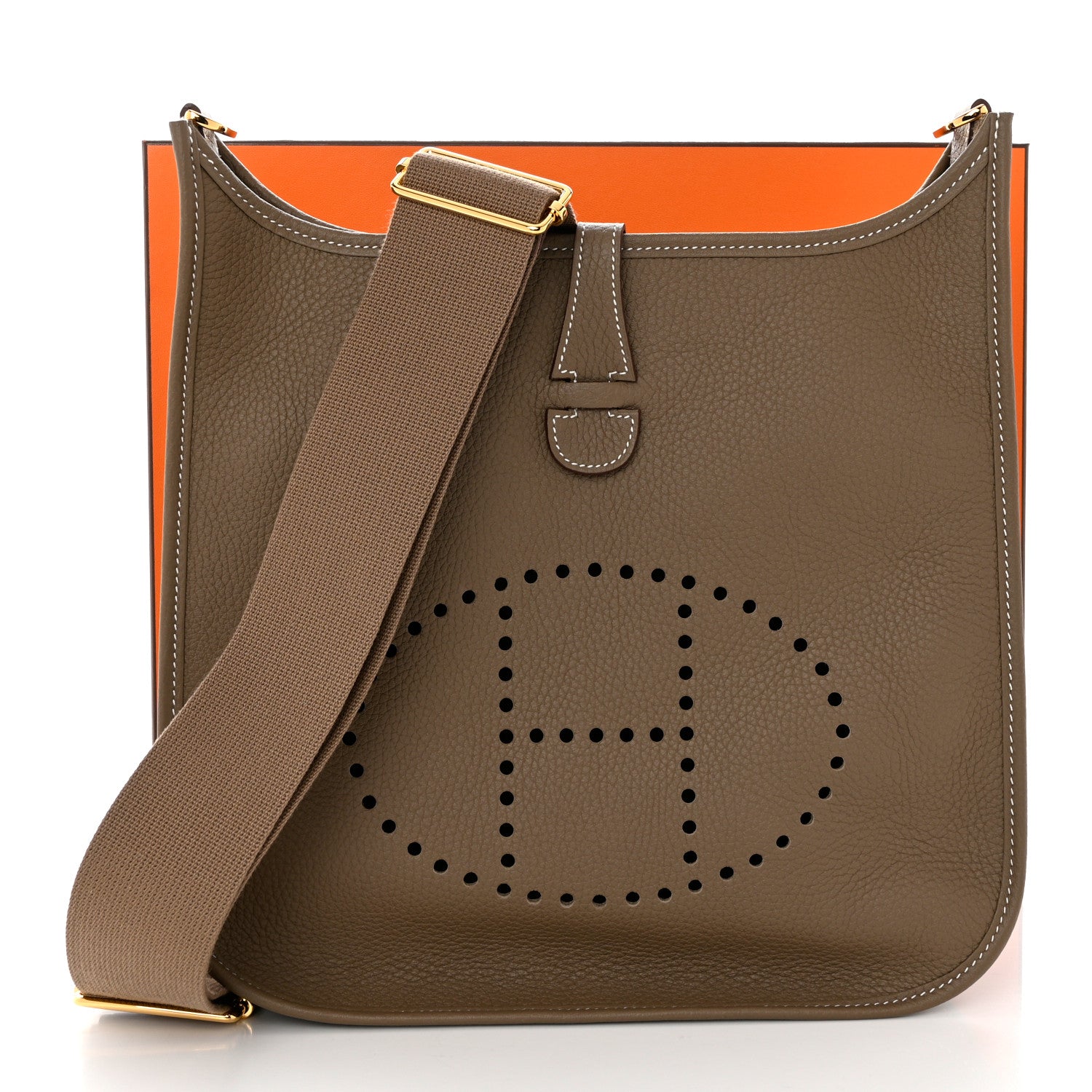 Hermes Taurillon Clemence Evelyne III PM Etoupe 8 of 8