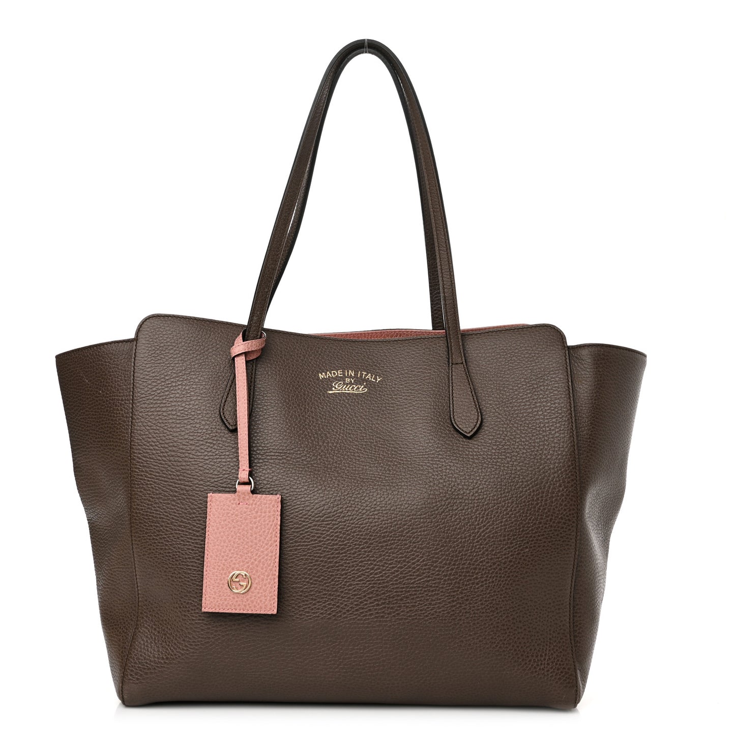 Dollar Calfskin Medium Swing Tote Grey Field Soft Pink
