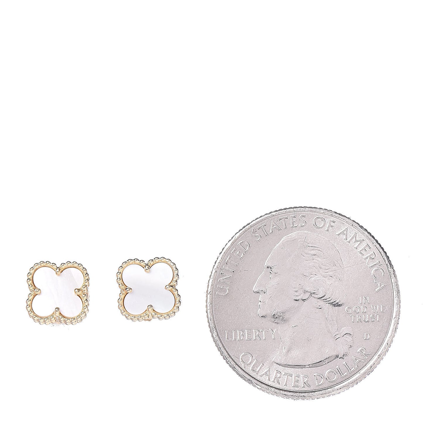 18K Yellow Gold Mother of Pearl Sweet Alhambra Earrings