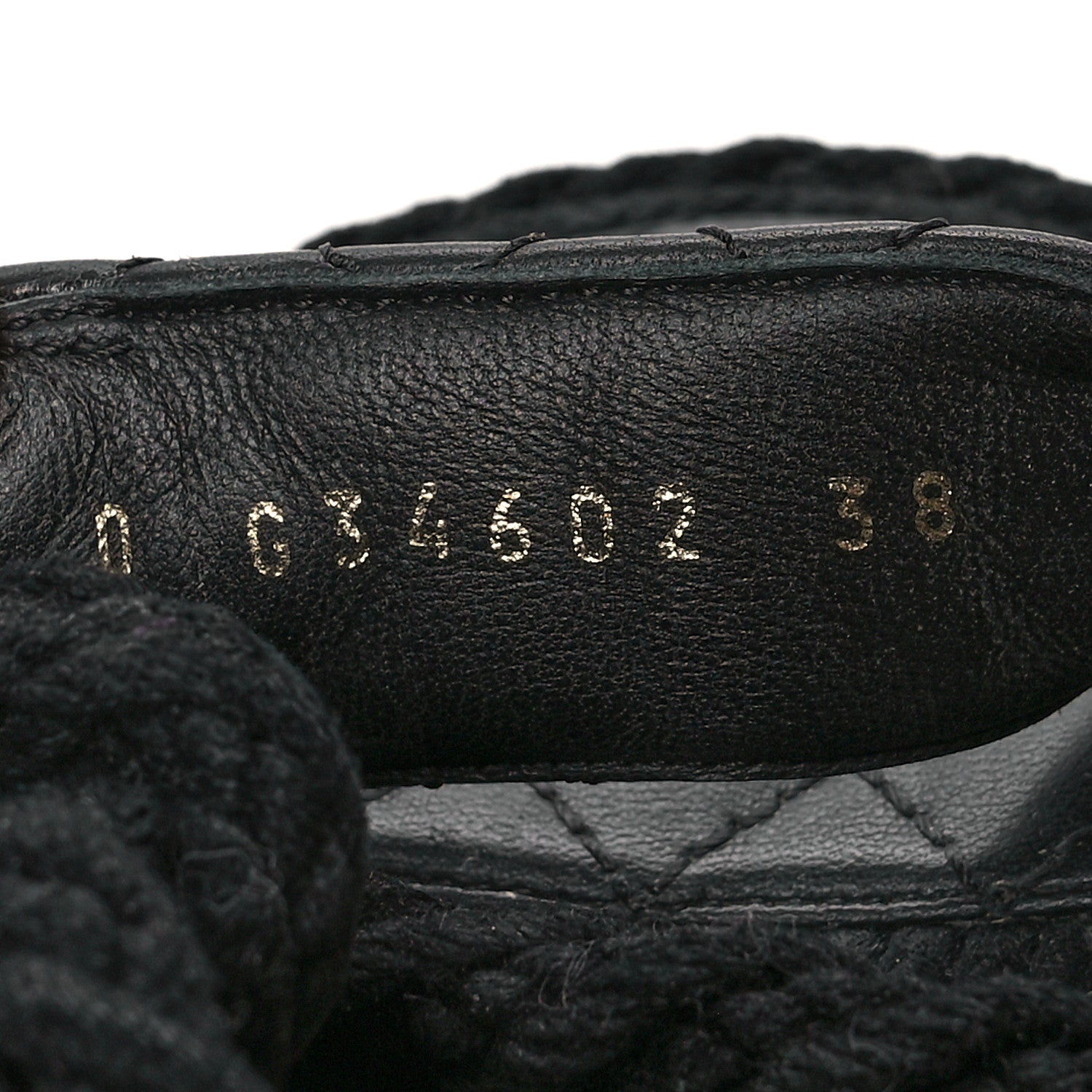 Chanel Cord Lambskin Quilted Logo Sandals 38 Black 6 of 8