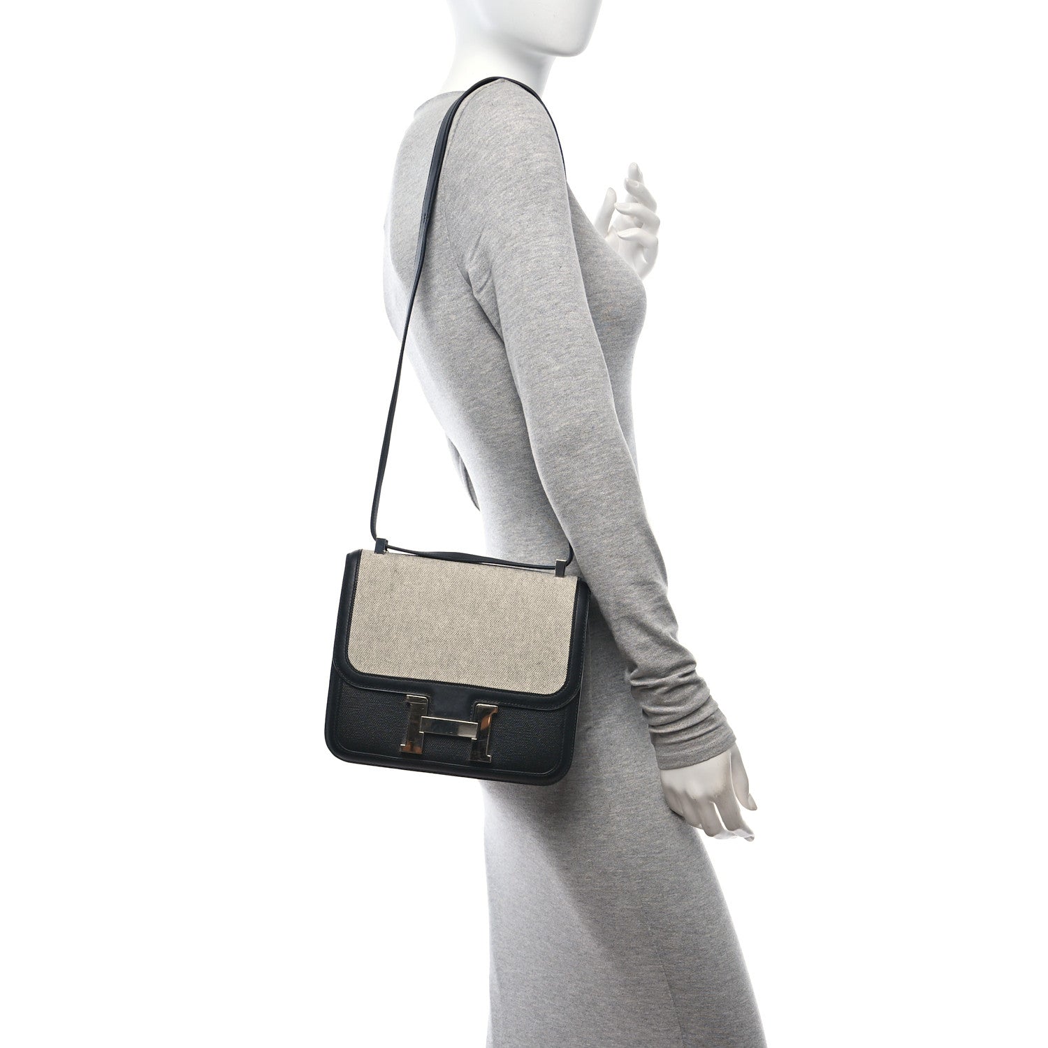 Hermes Swift Toile H Berline Constance 24 Black Ecru 2 of 13