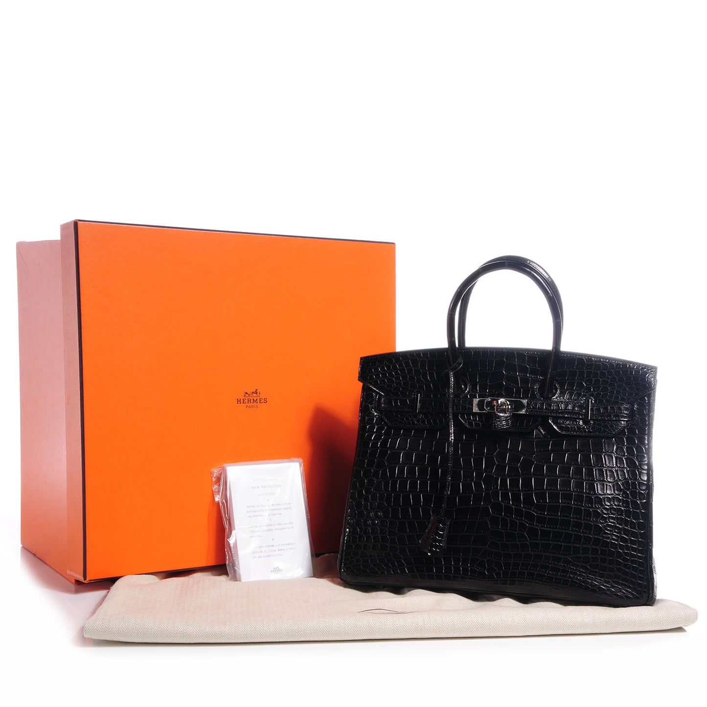 Matte Porosus Crocodile Birkin 35 Black
