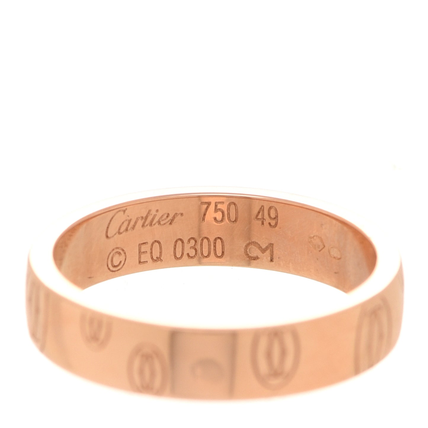 18K Pink Gold 4mm Happy Birthday Band Ring 49 5