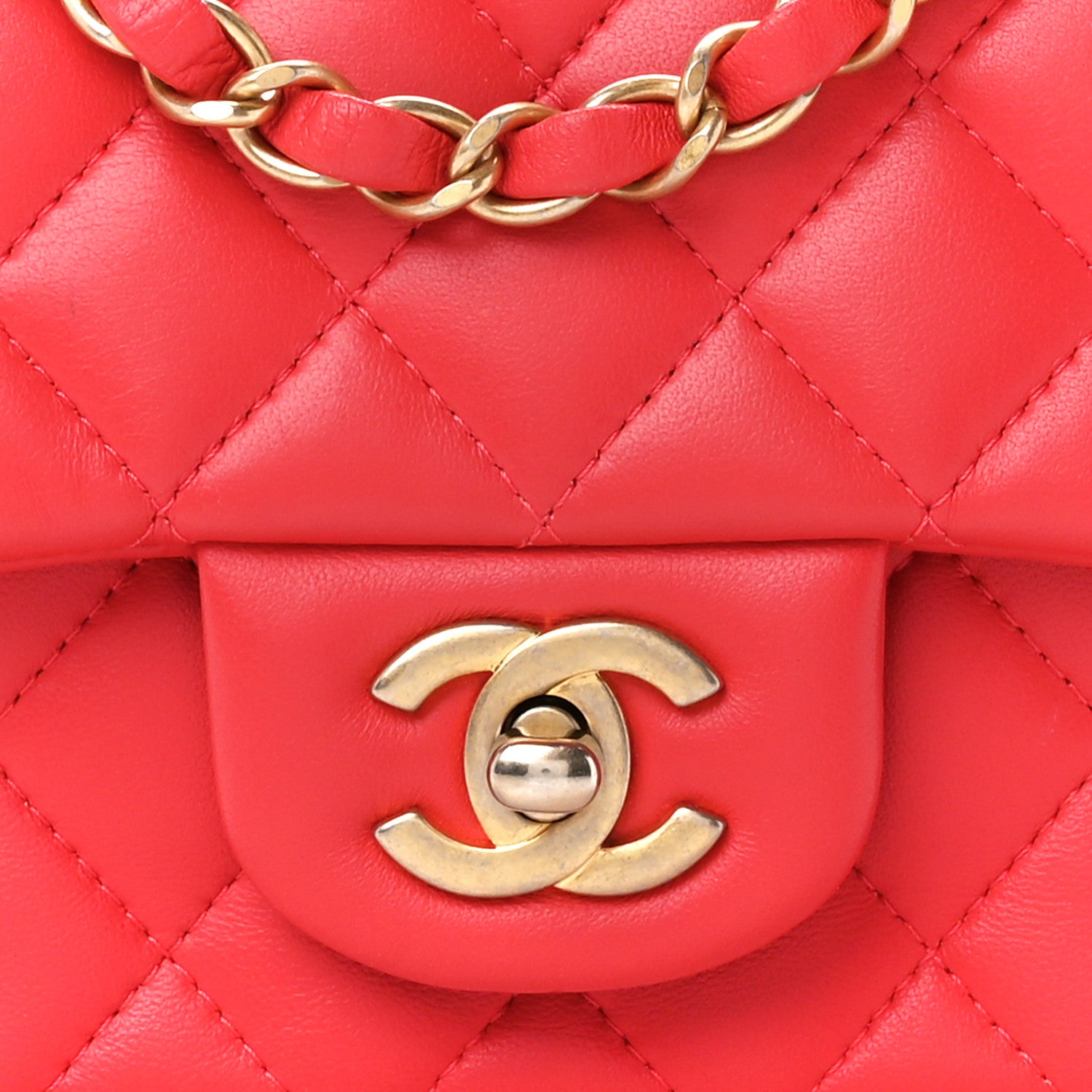 Chanel Lambskin Quilted Mini Square Flap Pink 9 of 12