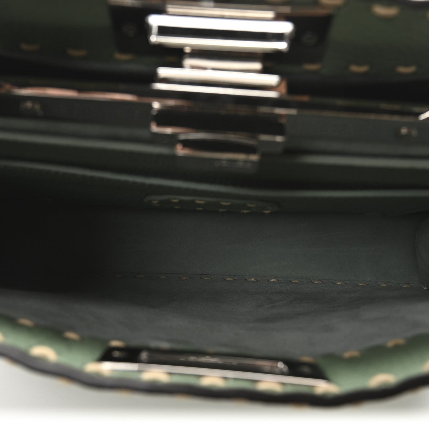 Cuoio Romano Snakeskin Selleria Medium Peekaboo I SEE U Satchel Mint Stone