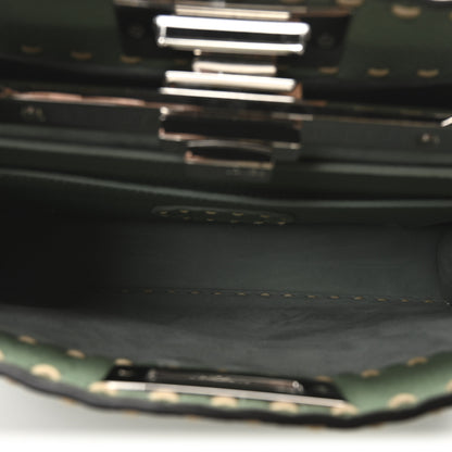 Fendi Cuoio Romano Snakeskin Selleria Medium Peekaboo I SEE U Satchel Mint Stone 5 of 9