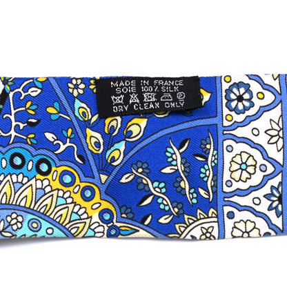 Hermes Silk Au Pays Des Oiseaux Fleurs Twilly Bleu Dur Jaune Vif Turquosie 8 of 8