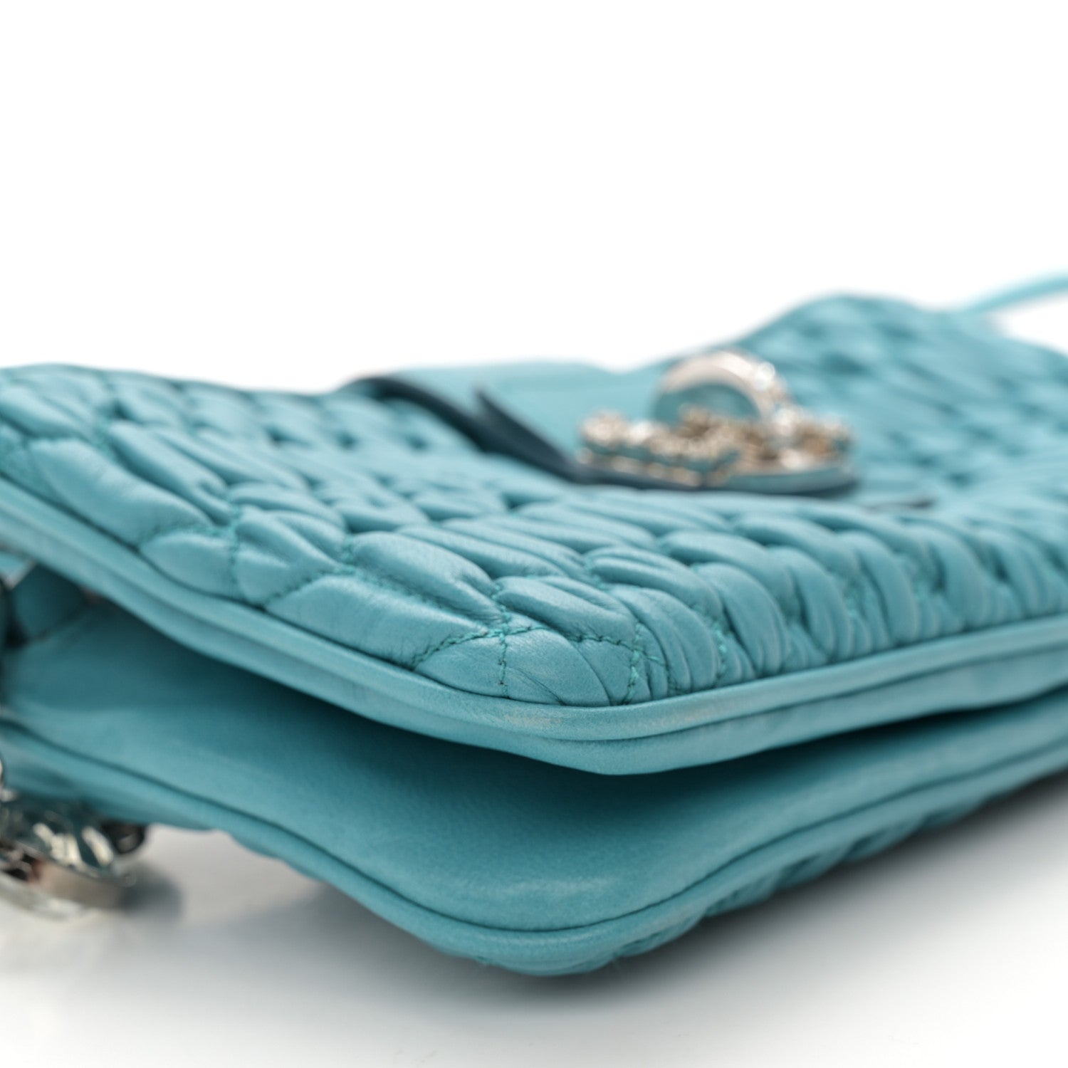 Miu Miu Nappa Matelasse Crystal Crossbody Clutch Fuxia 8 of 10