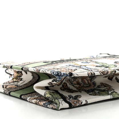 Christian Dior Canvas Embroidered Toile de Jouy Mexico Medium Book Tote White Multicolor 9 of 10