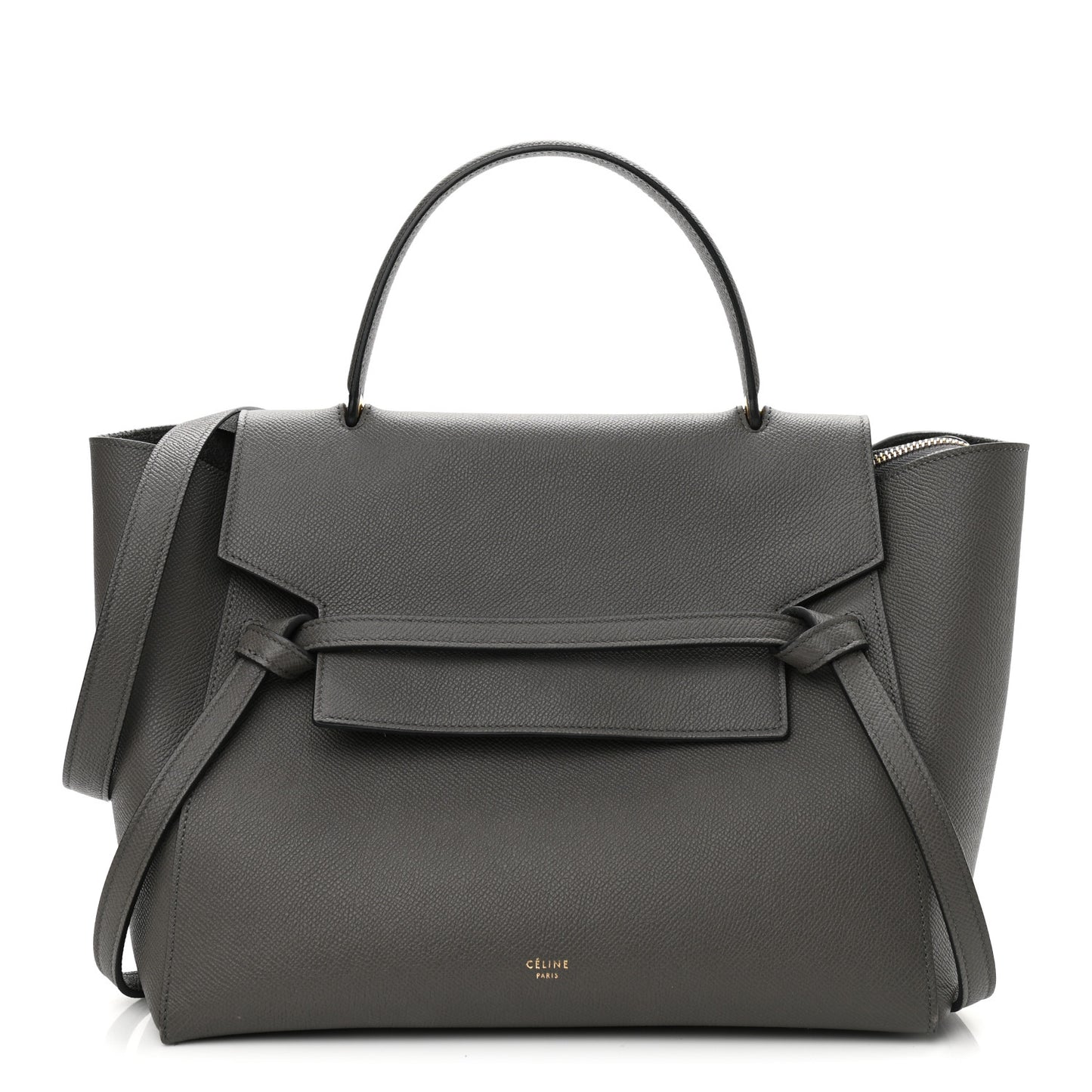 Grained Calfskin Mini Belt Bag Grey