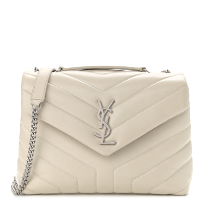 Saint Laurent Calfskin Y Quilted Monogram Small Loulou Chain Satchel Crema Soft 1 of 12