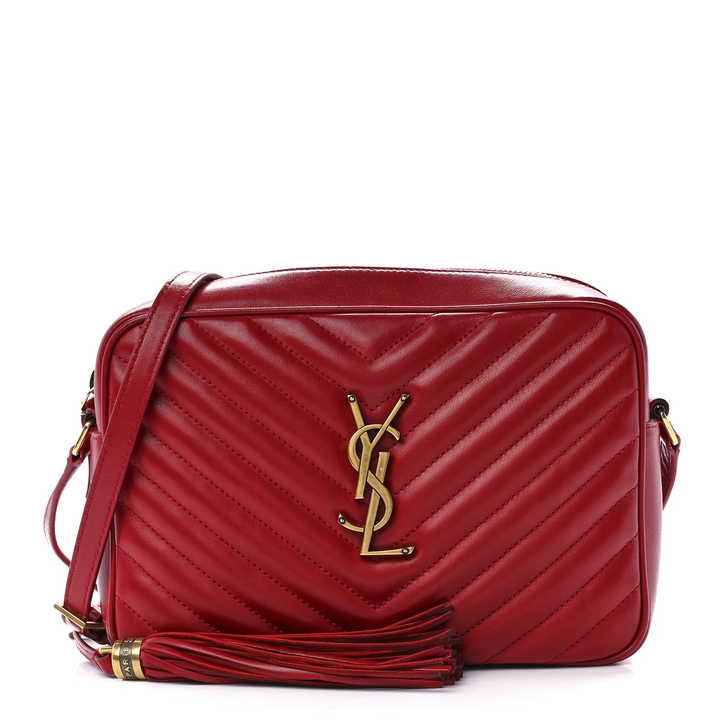 Calfskin Matelasse Monogram Lou Camera Bag Red