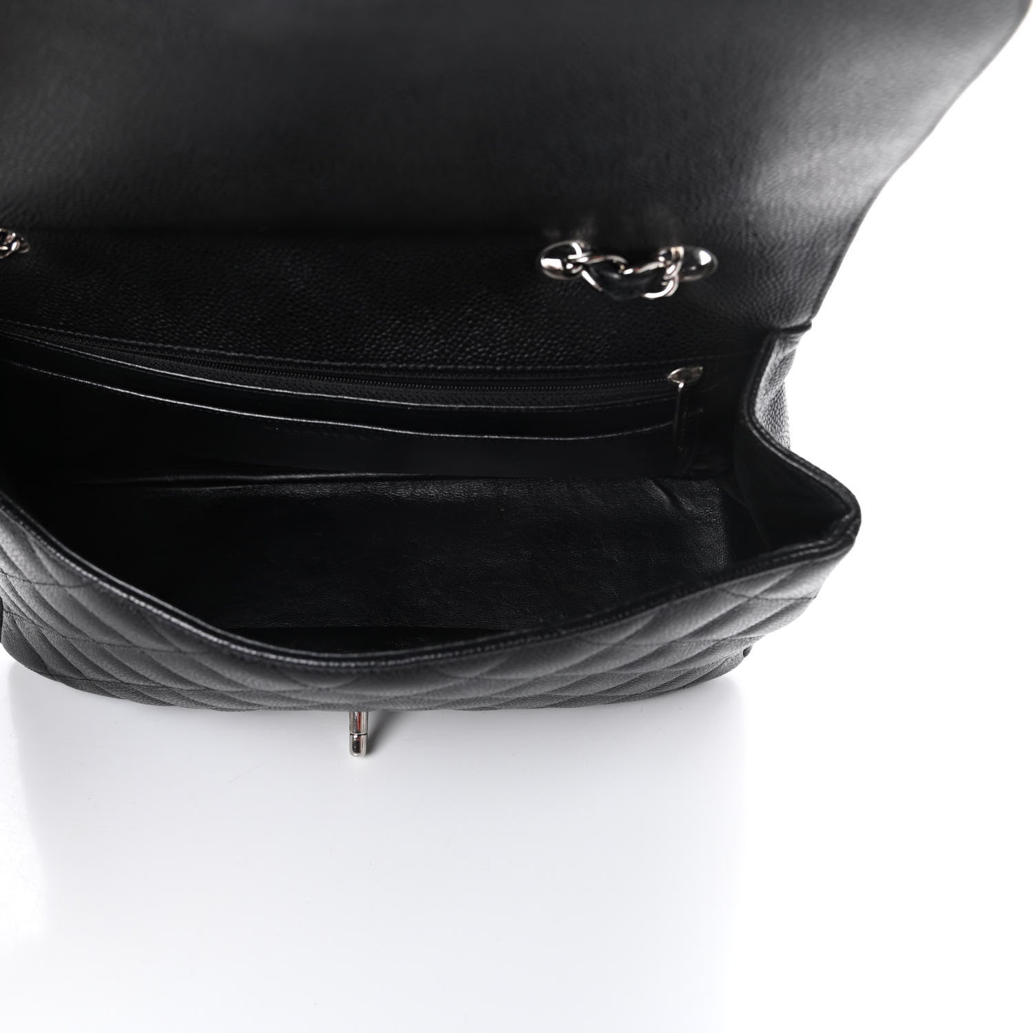 Chanel Caviar Quilted Jumbo Single Flap Black 5 of 10
