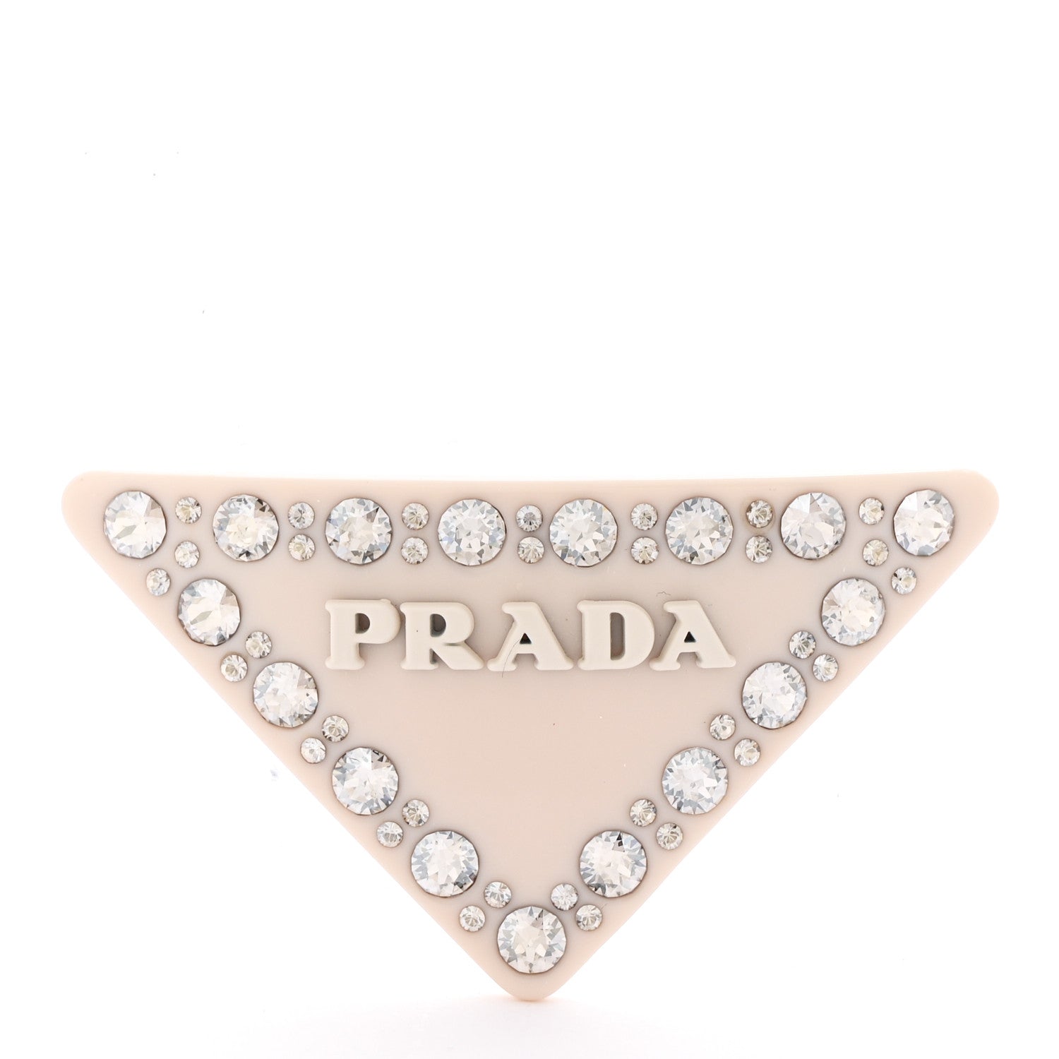 Prada Plexiglass Crystal Hair Clip Ivory 1 of 3