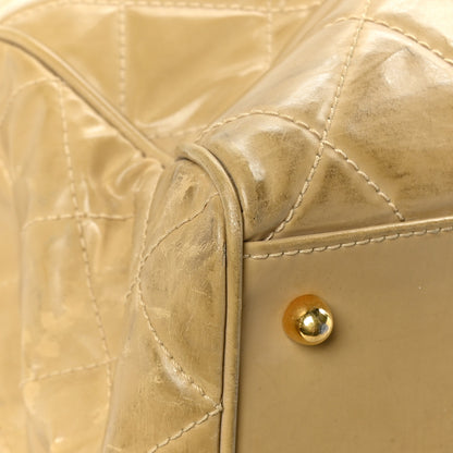 Chanel Vinyl Stitched XL Weekender Beige 9 of 15