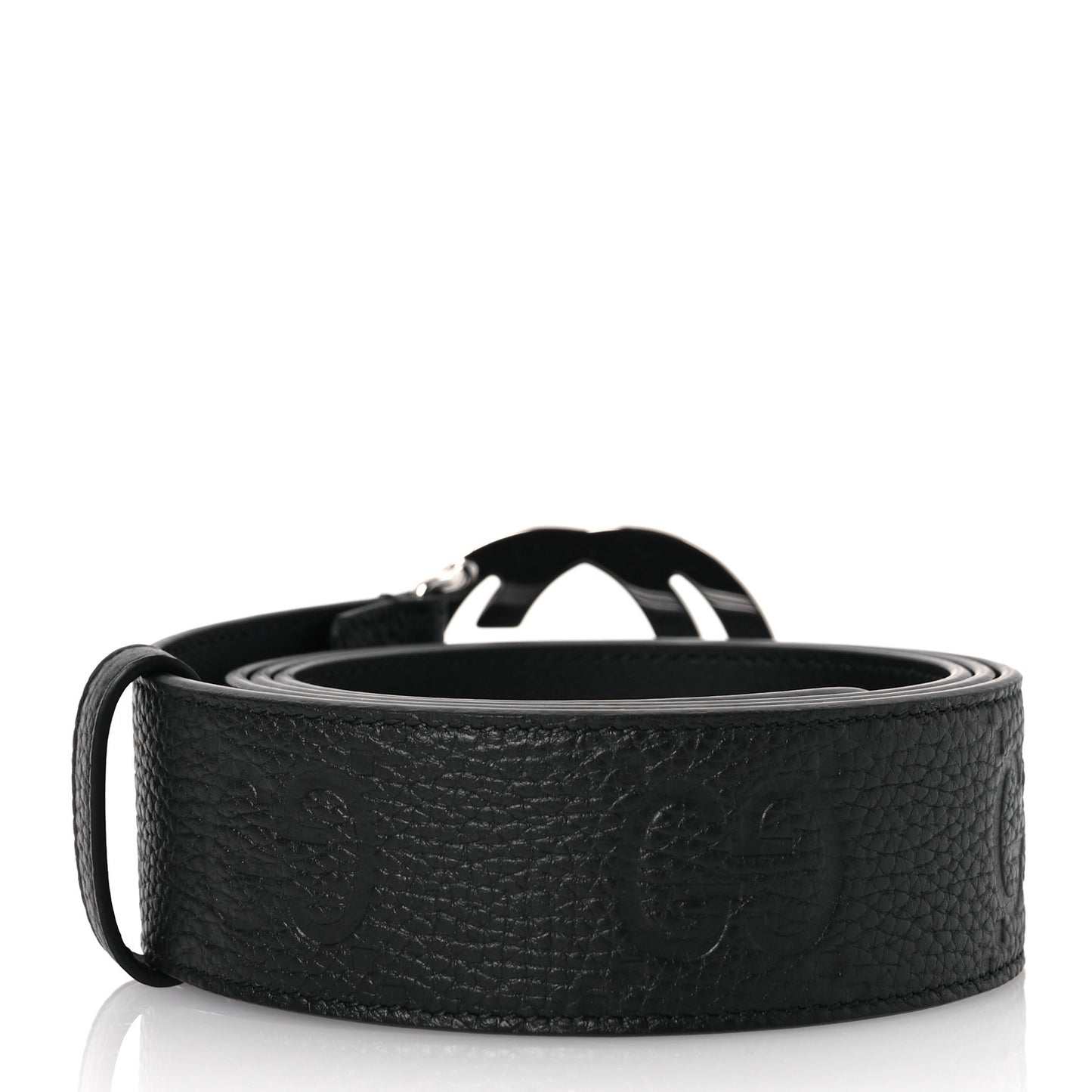 Piuma Calfskin Jumbo GG Embossed Interlocking G 40mm Belt 105 42 Black