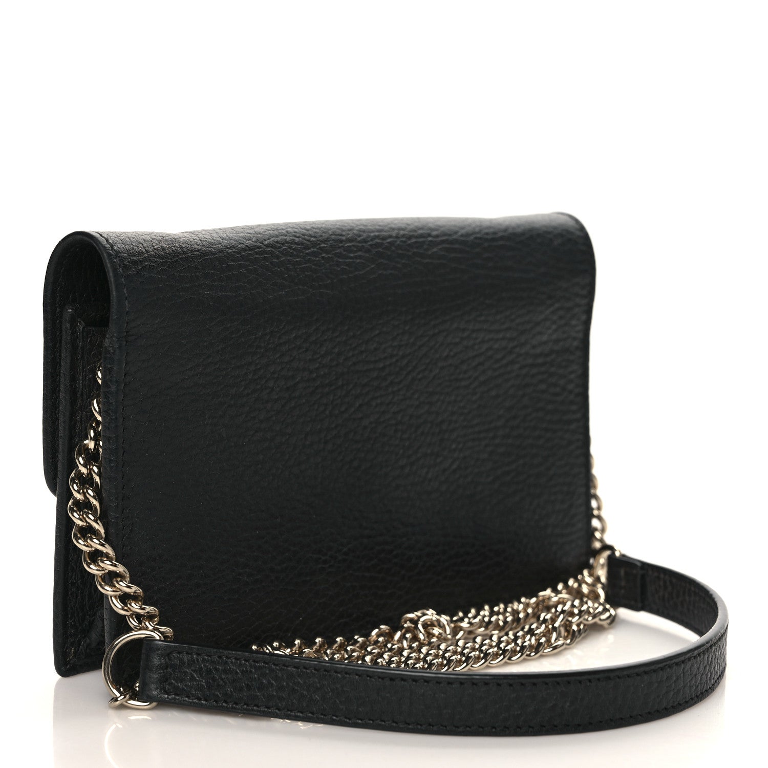 Gucci Dollar Calfskin Interlocking G Chain Wallet Black 3 of 9