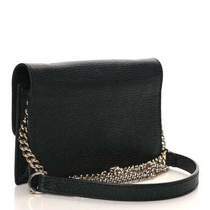 Gucci Dollar Calfskin Interlocking G Chain Wallet Black 3 of 9