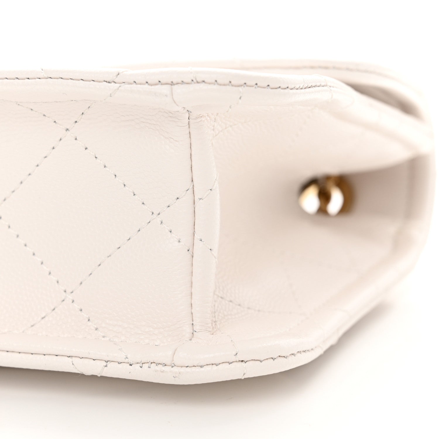 Chanel Caviar Quilted Medium Sweet Classic Flap White 10 of 13