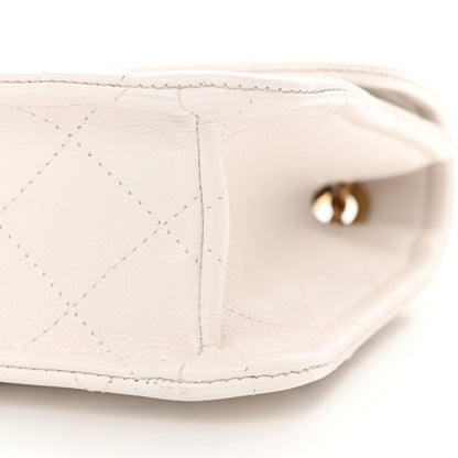 Chanel Caviar Quilted Medium Sweet Classic Flap White 10 of 13