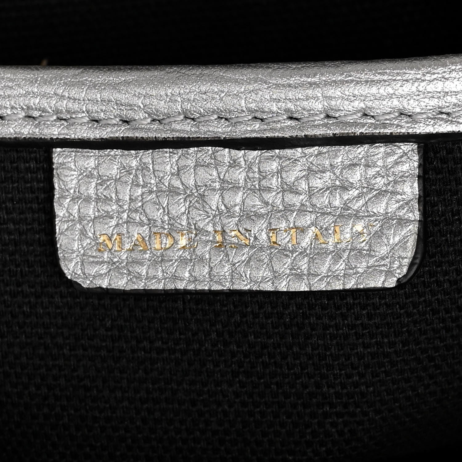 Burberry Metallic Grainy Calfskin House Check Medium Banner Tote Silver 7 of 13