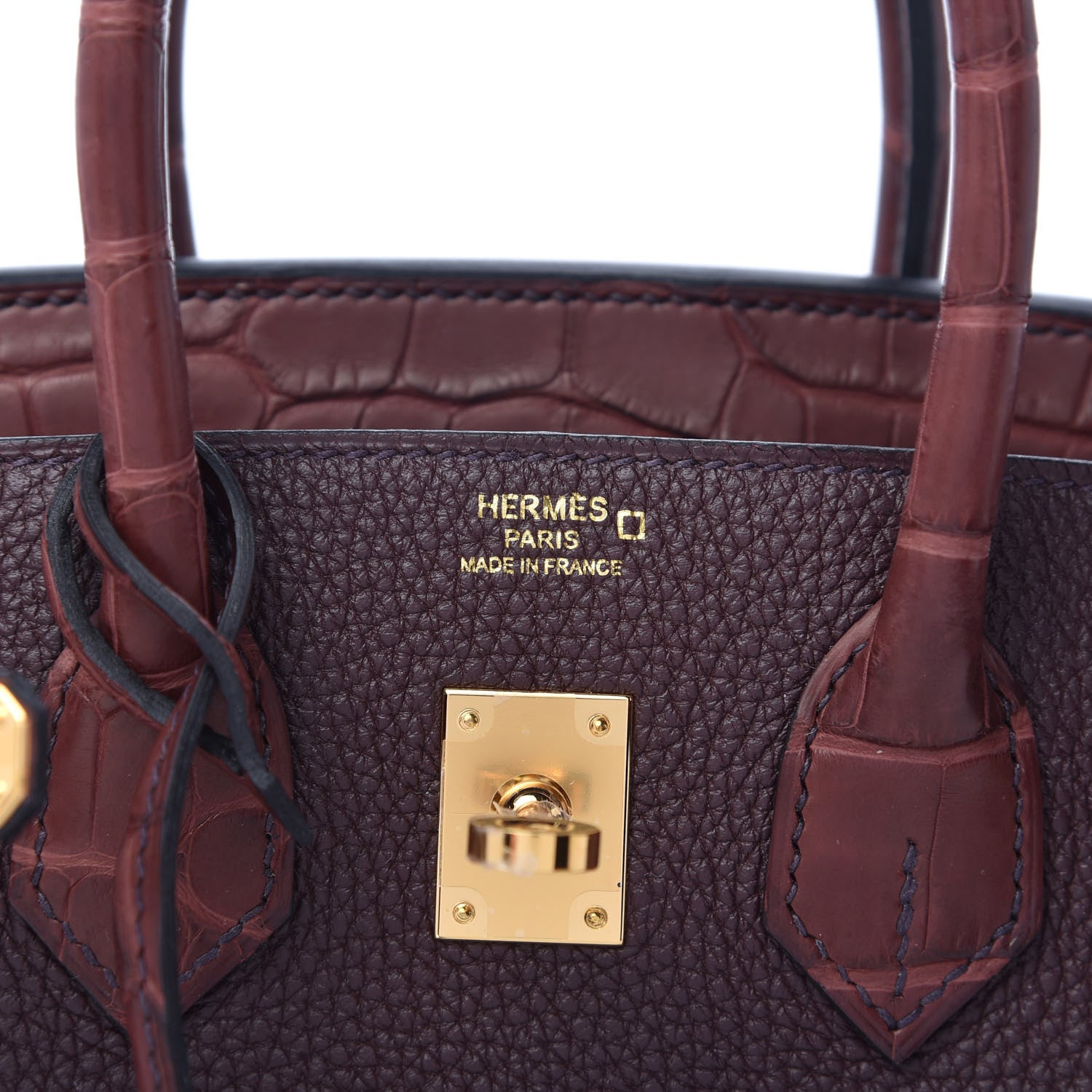 Hermes Togo Matte Alligator Birkin Touch 25 Rouge Sellier Bourgogne 6 of 10