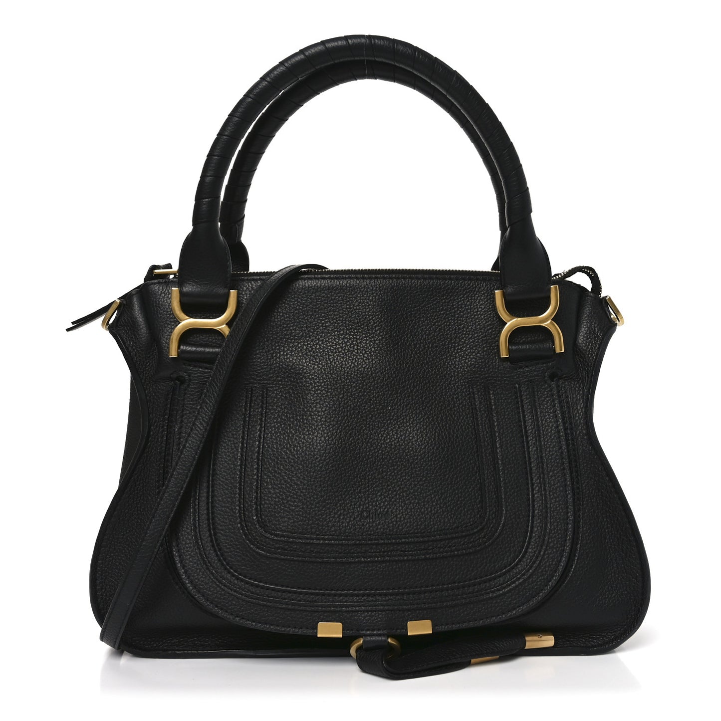 Calfskin Medium Marcie Satchel Black