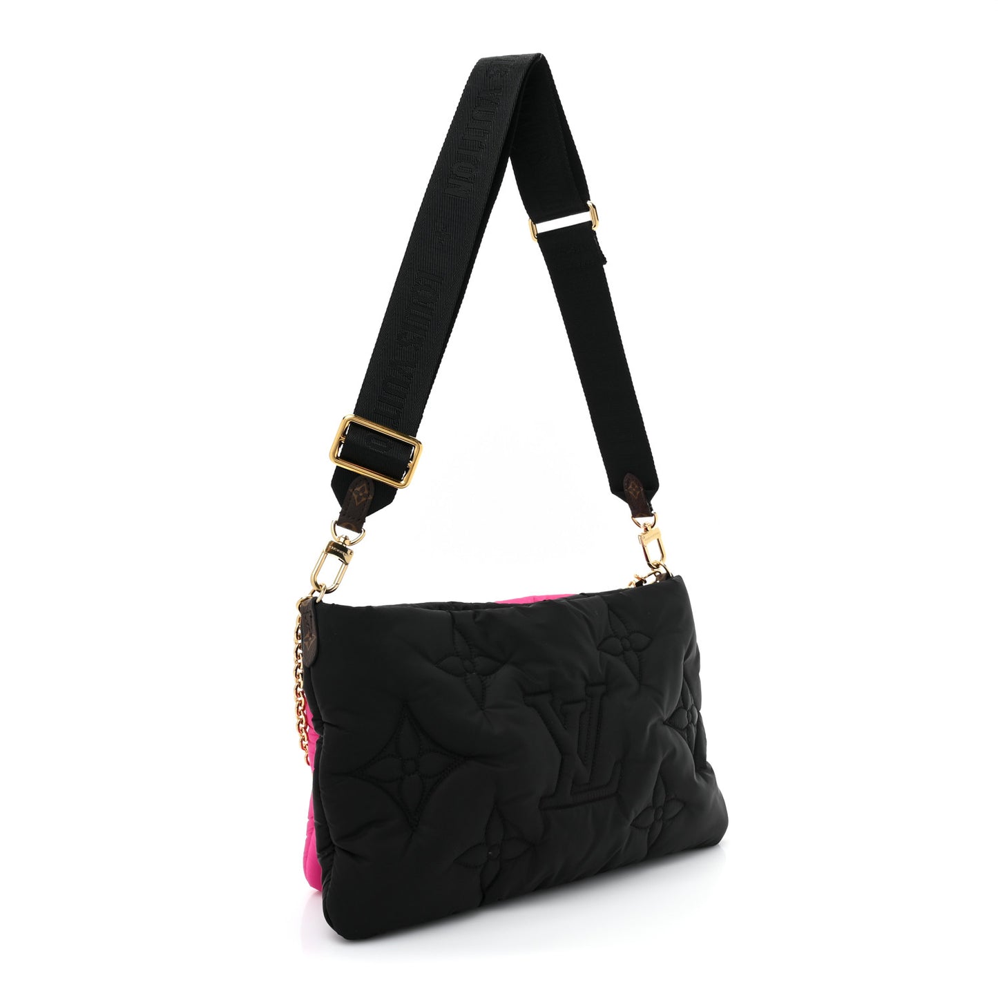 Econyl Monogram Pillow Maxi Multi Pochette Accessories Black Fuchsia
