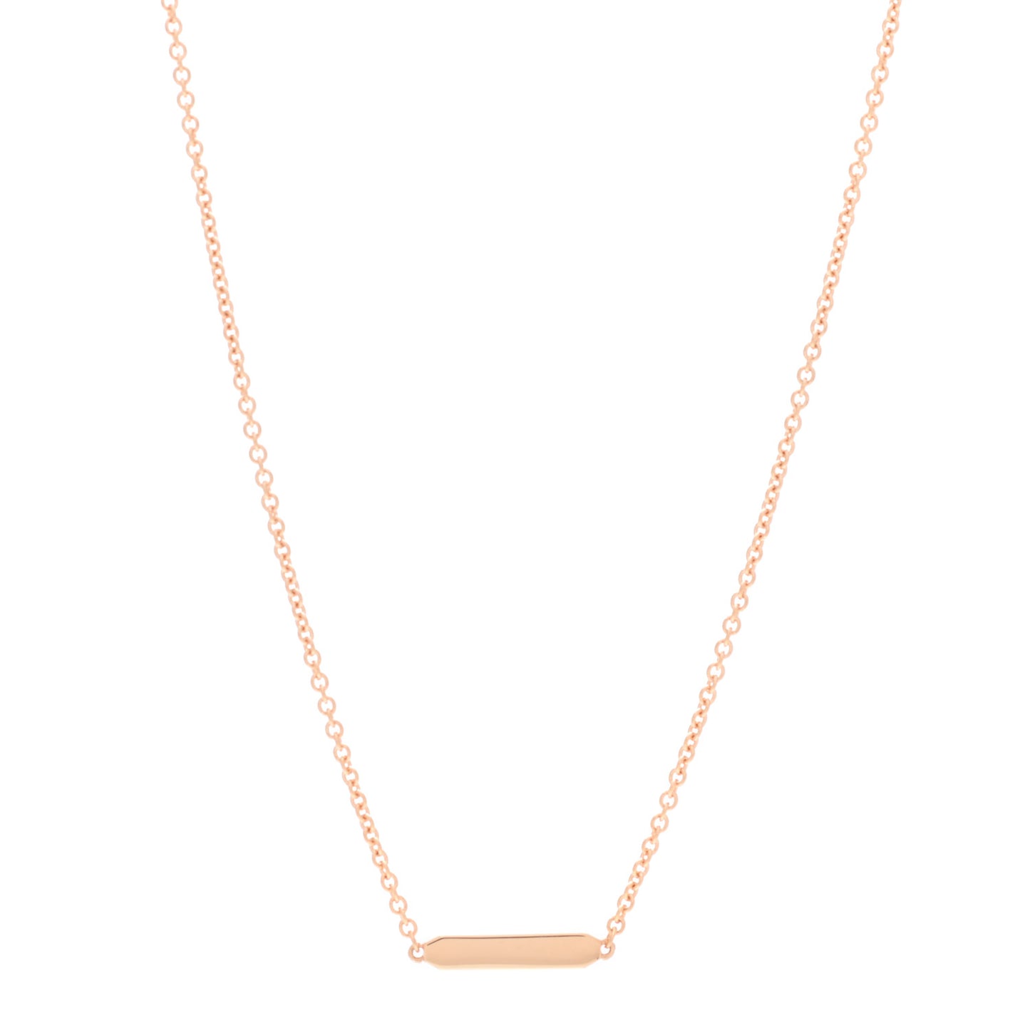 18K Rose Gold Tag Chain Necklace