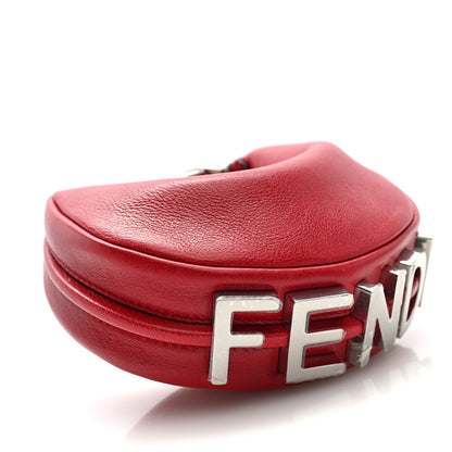 Fendi Vitello Grace New Matte Nano Fendigraphy Hobo Charm Scarlet Sage 5 of 8