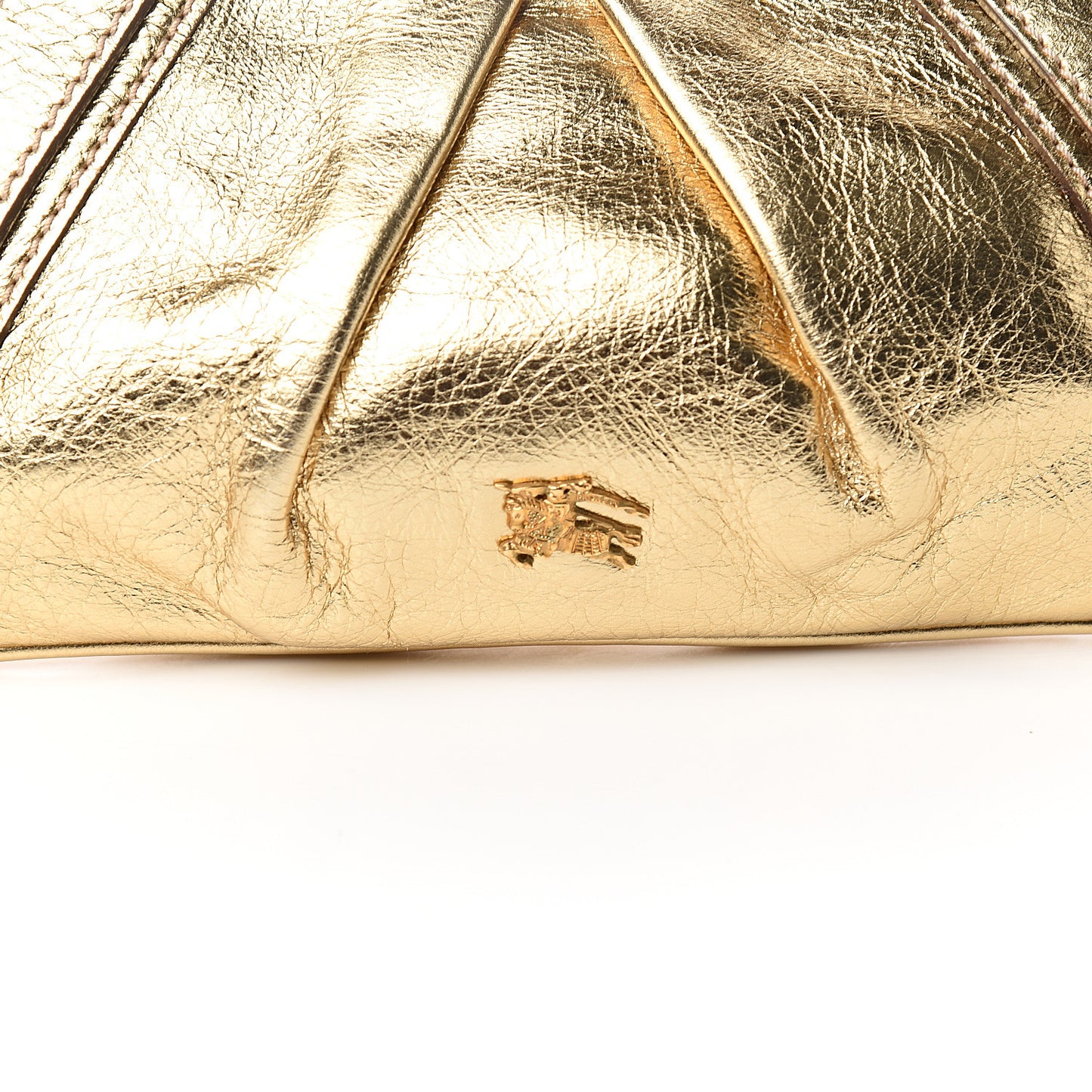 Metallic Calfskin Shoulder Bag Gold