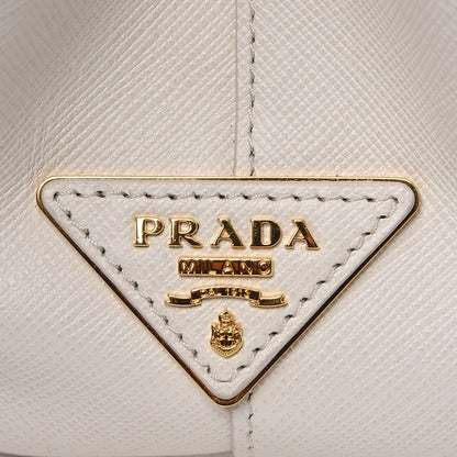 Prada Saffiano Small Galleria Double Zip Garden Tote Bianco 8 of 9